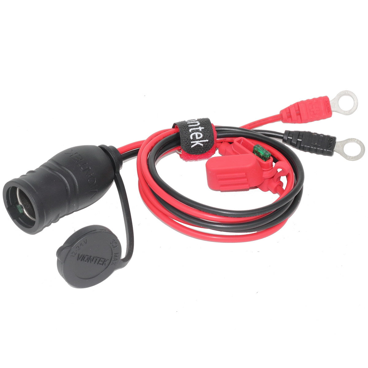 VIONTEK 3/8inch 10,5mm Ring Eyelet terminal to Lighter Socket Power Extension Cable