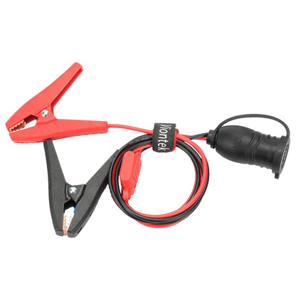 VIONTEK Alligator Clip Clamp to Lighter Socket Power Extension Cable