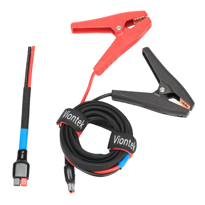 VIONTEK Quick Connect Disconnect Solar Controller to Alligator Clip Clamp Battery Charge Cable Kit