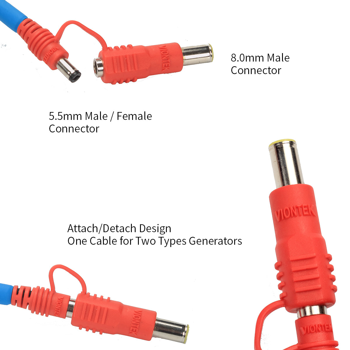 Patented VIONTEK Portable generator Power Station Solar Charge Cable Anderson Powerpole to 5.5mm (5521) & 8.0mm (7909) DC Connector