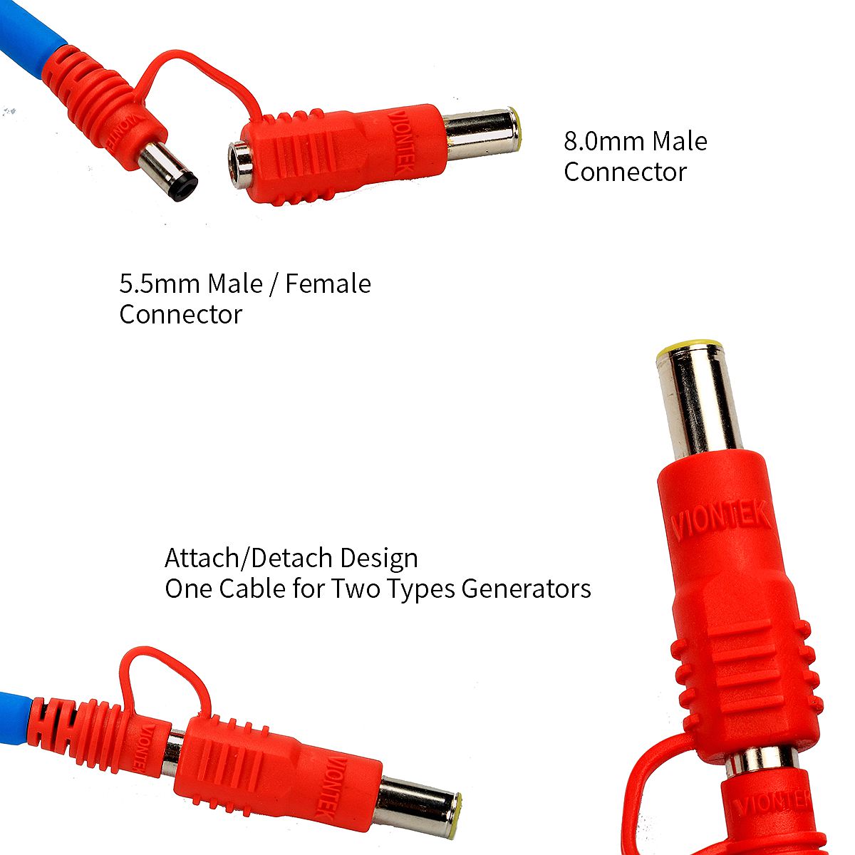 Patented VIONTEK Portable Power Station Solar Charging Cable MC4 to 5.5mm (5521) & 8.0mm (7909) DC Connector