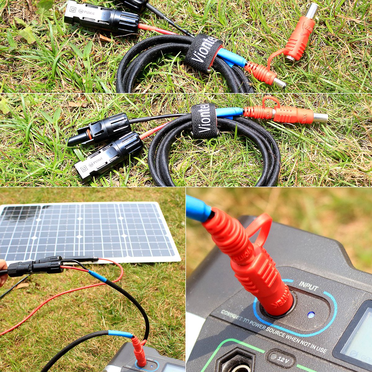 Patented VIONTEK Portable Power Station Solar Charging Cable MC4 to 5.5mm (5521) & 8.0mm (7909) DC Connector