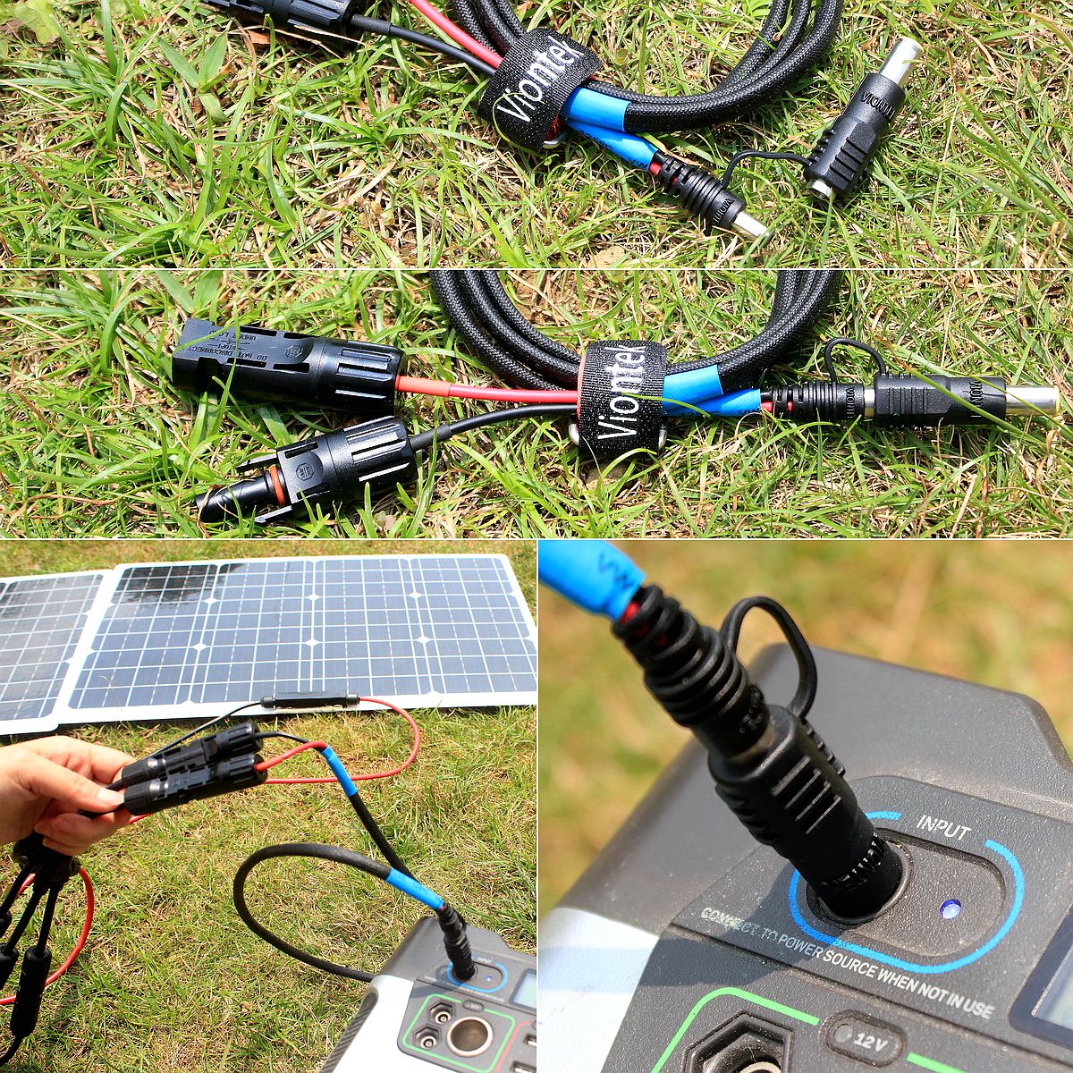 Patented VIONTEK Portable Power Station Solar Charging Cable MC4 to 5.5mm (5521) & 8.0mm (7909) DC Connector