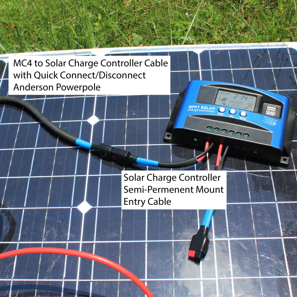 VIONTEK Quick Connect Disconnect Solar Controller to Alligator Clip Clamp Battery Charge Cable Kit