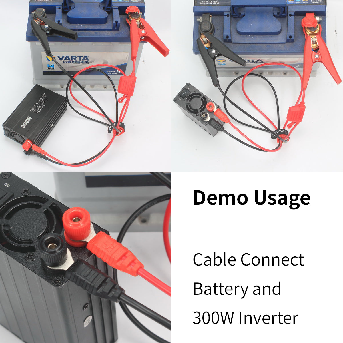 VIONTEK Alligator Clip Clamp to 3/8inch 10,5mm Eyelet Ring Terminal Power Extension Cable