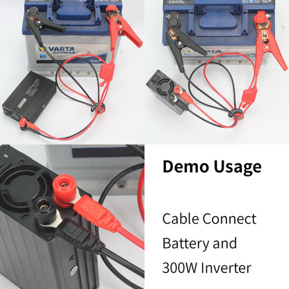 VIONTEK Alligator Clip Clamp to 3/8inch 10,5mm Eyelet Ring Terminal Power Extension Cable